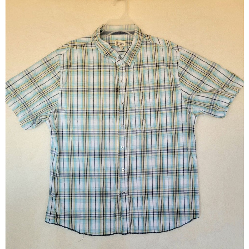 Men's Industrial Exchange Shirt XXL Blue Yellow Plaid